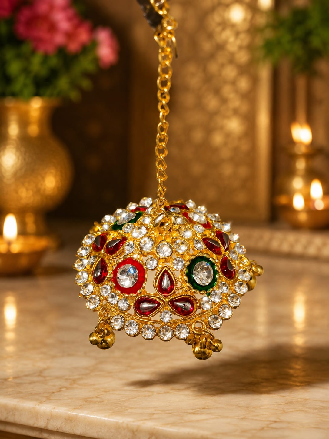 Multicolor kundan hanging decor