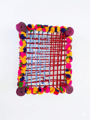 Colorful mini charpai bed top view