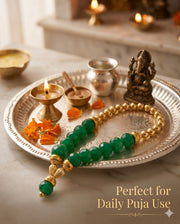 Green bead mala puja use