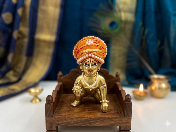 Laddu Gopal wooden jhula chair