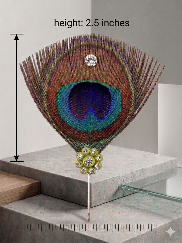 Peacock fan mukut size reference