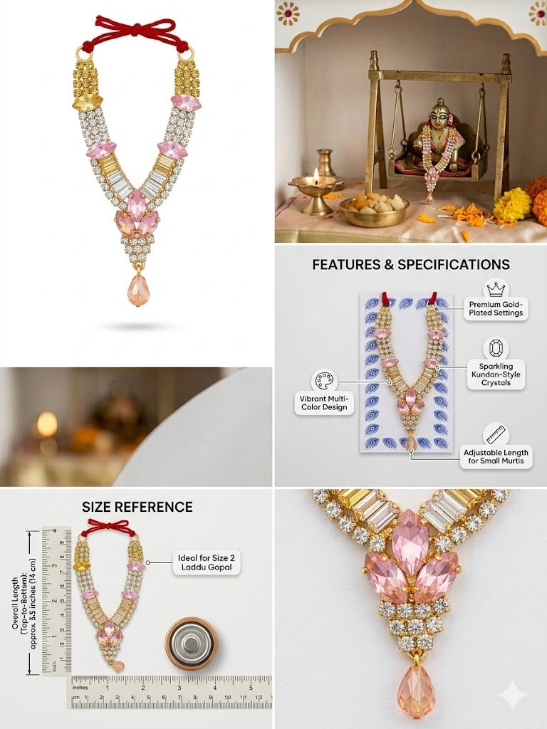 Pink crystal mala details