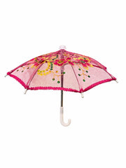 Pink decorative umbrella side view