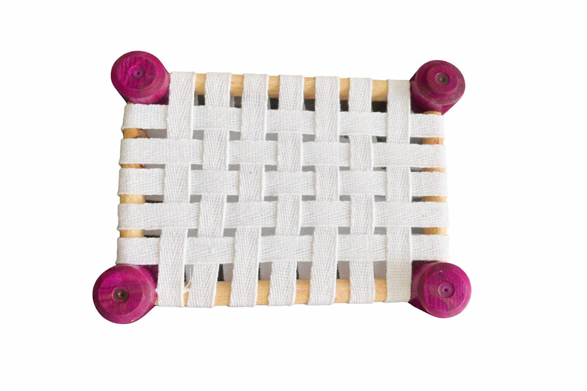 White mini charpai bed