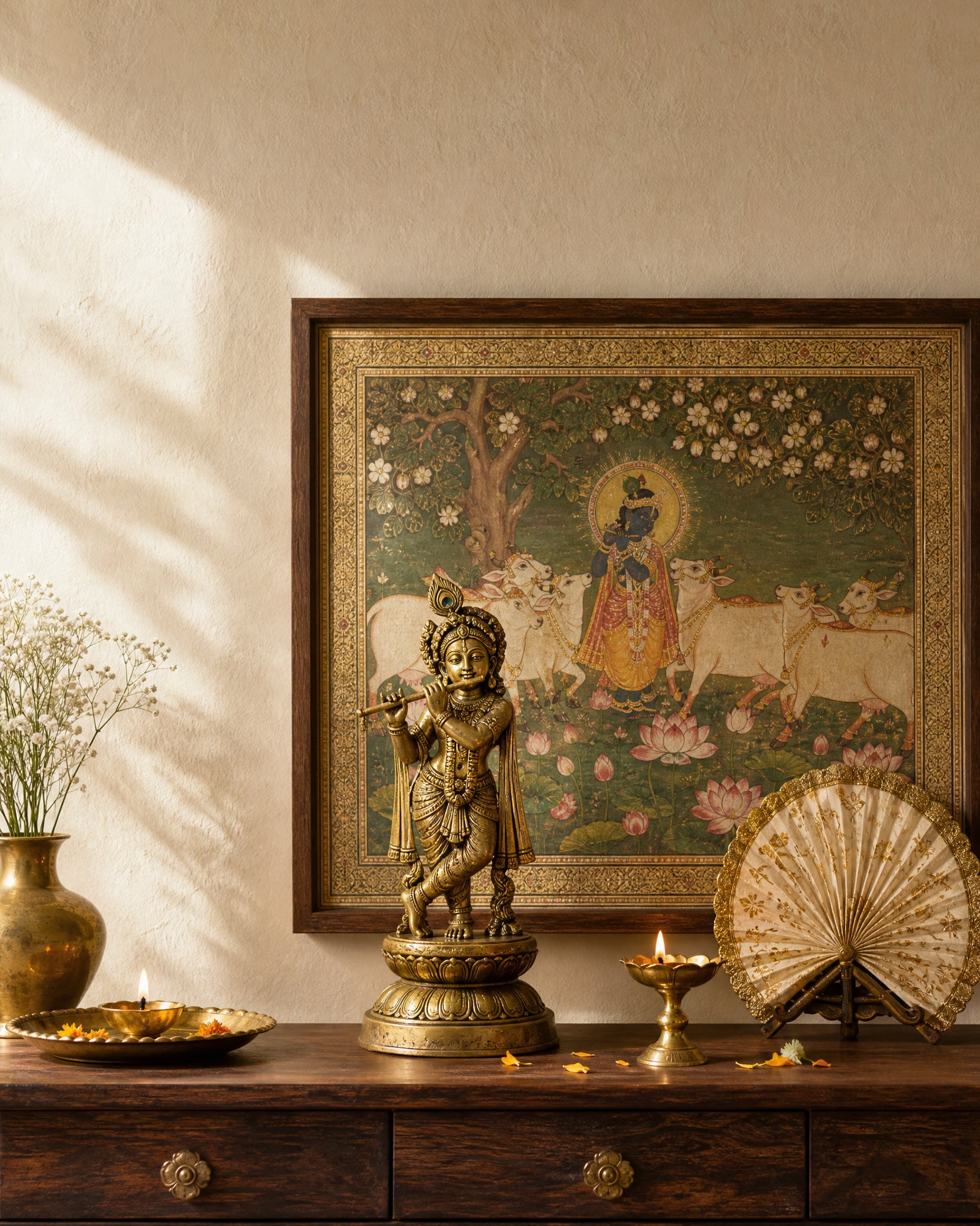 Pichwai and murti devotional decor